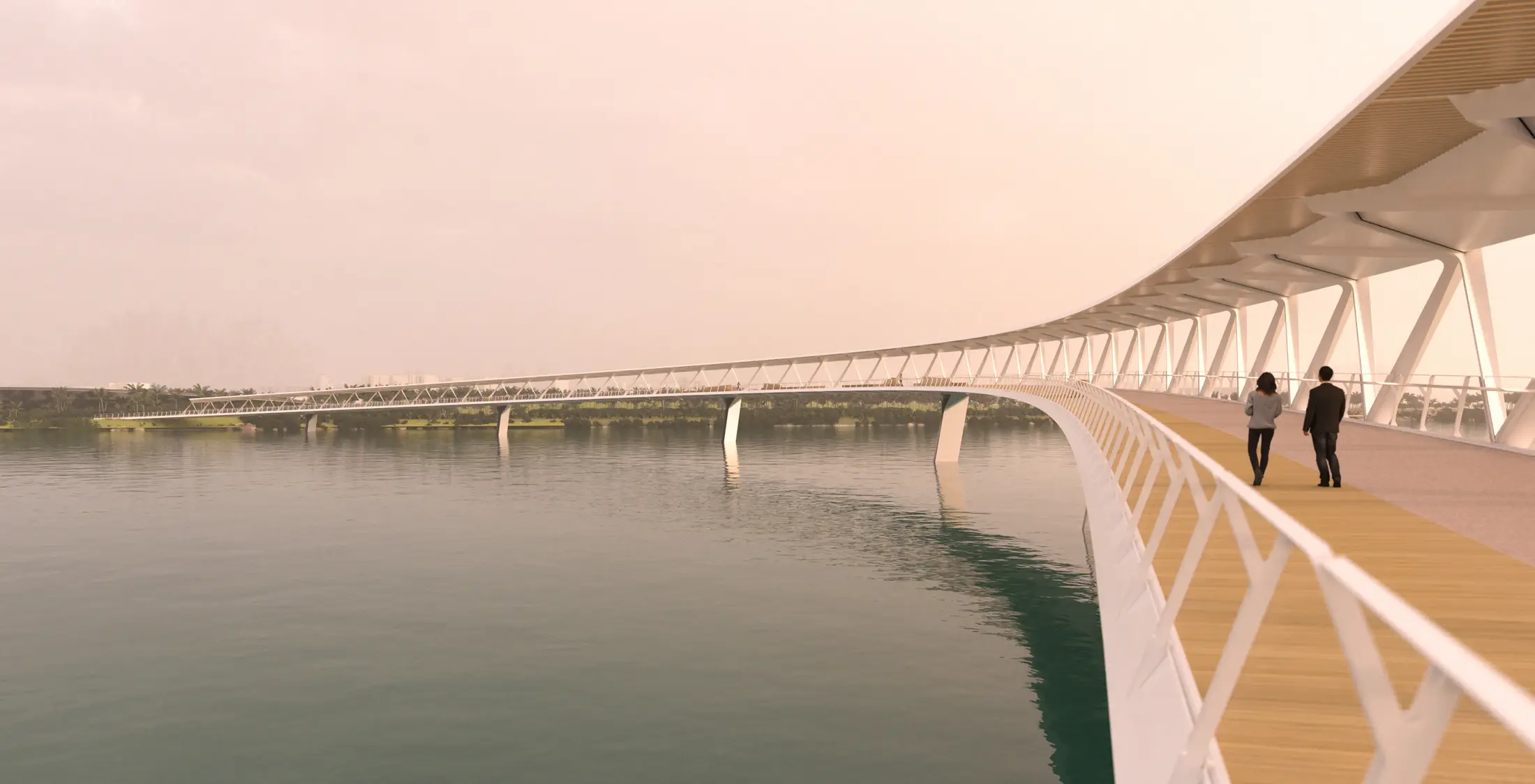 Visualization - Crossing Crescent Bridge, Singapore
