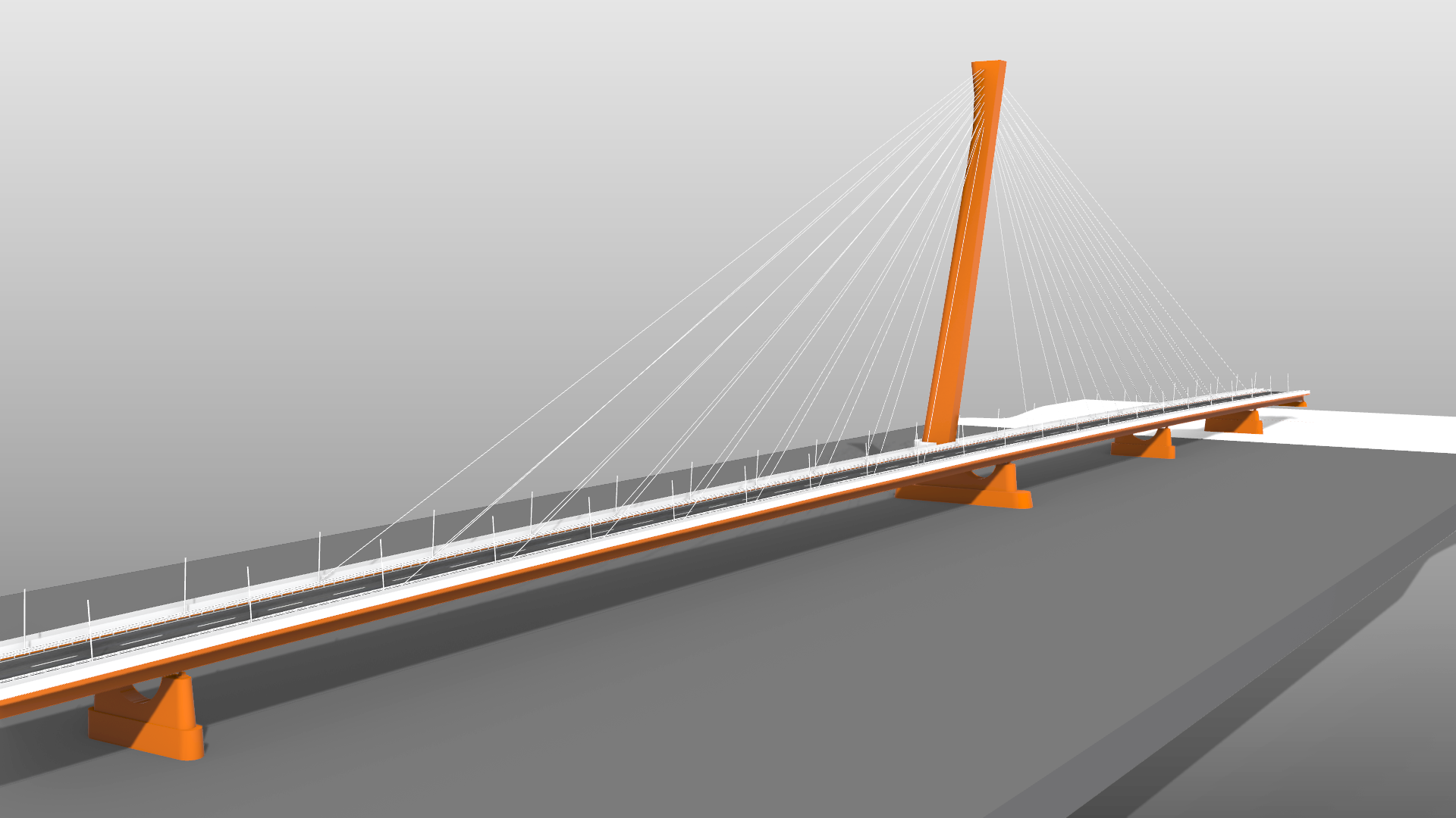 Massing model, Monostori Bridge, Komárom