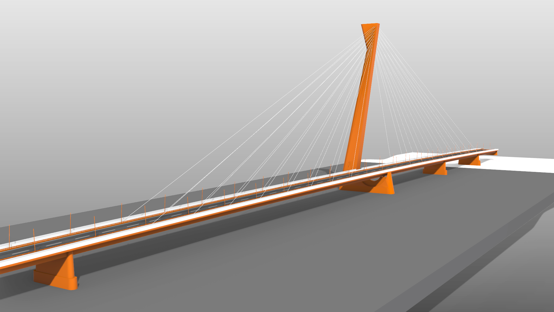Tömegmodell, Monostori híd, KomáromMassing model, Monostori Bridge, Komárom
