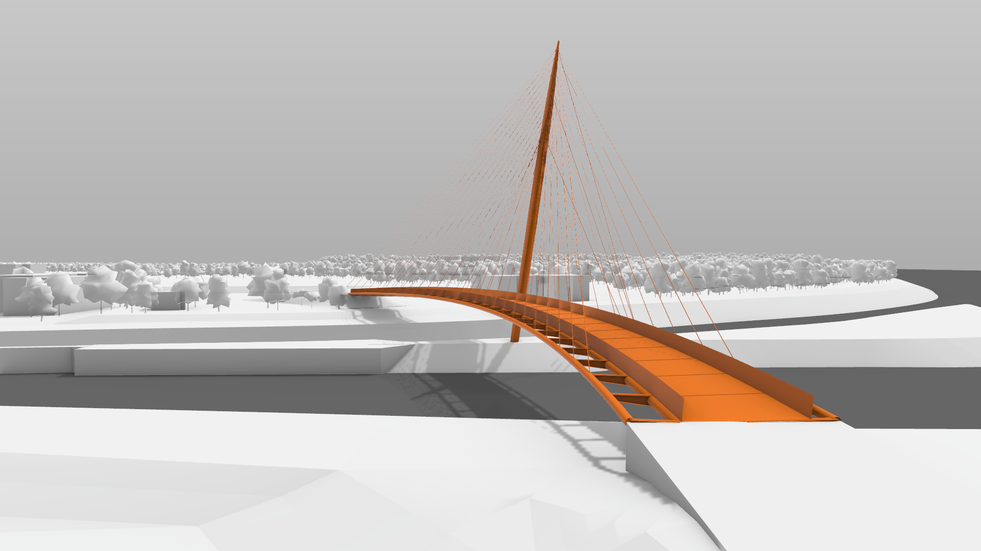 Massing model - Robinson Bridge, Budapest