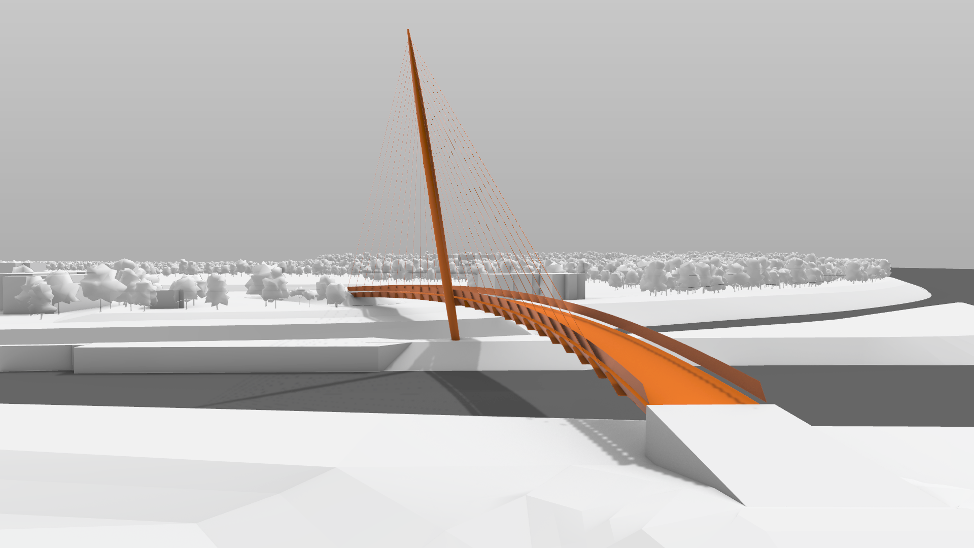 Massing model - Robinson Bridge, Budapest