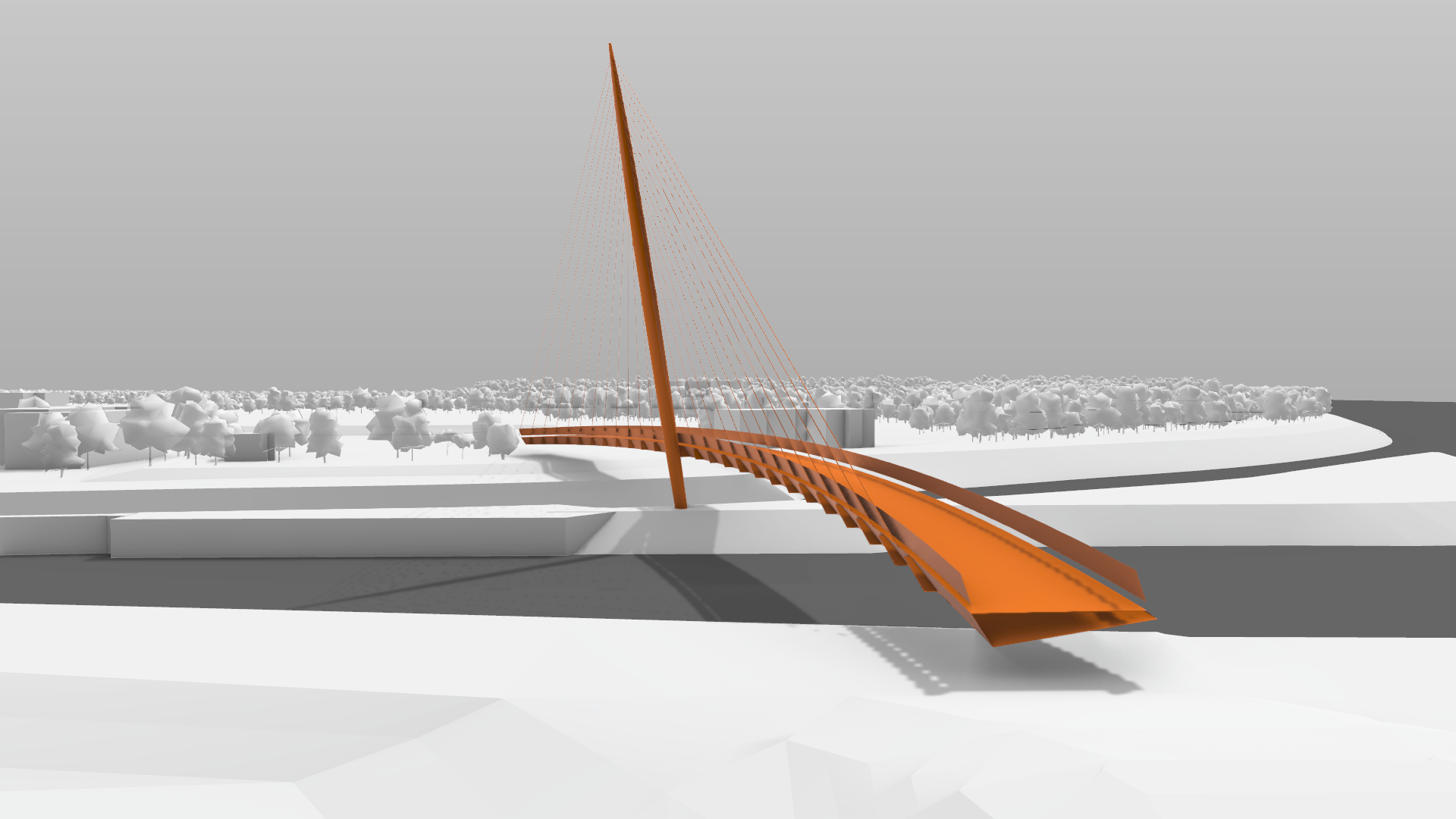 Massing model - Robinson Bridge, Budapest