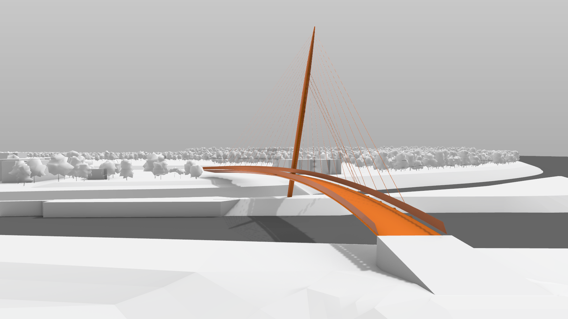 Massing model - Robinson Bridge, Budapest