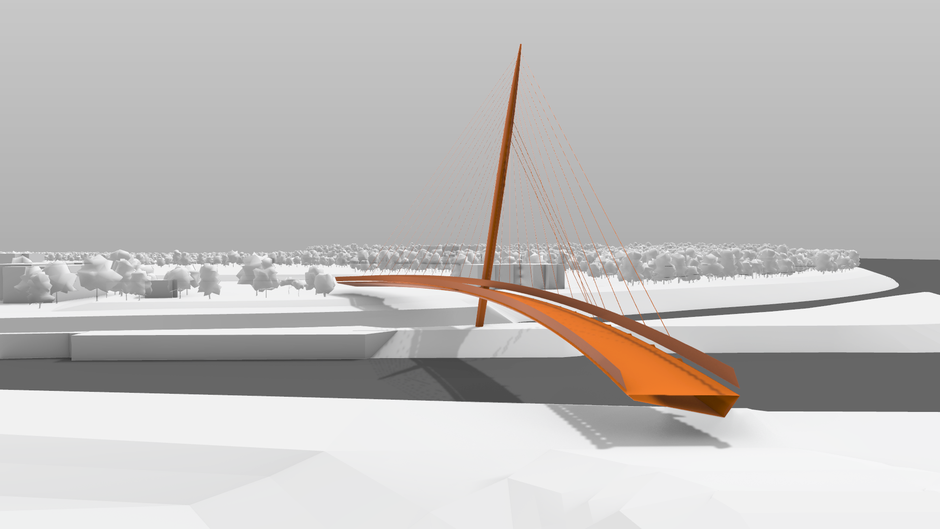 Massing model - Robinson Bridge, Budapest