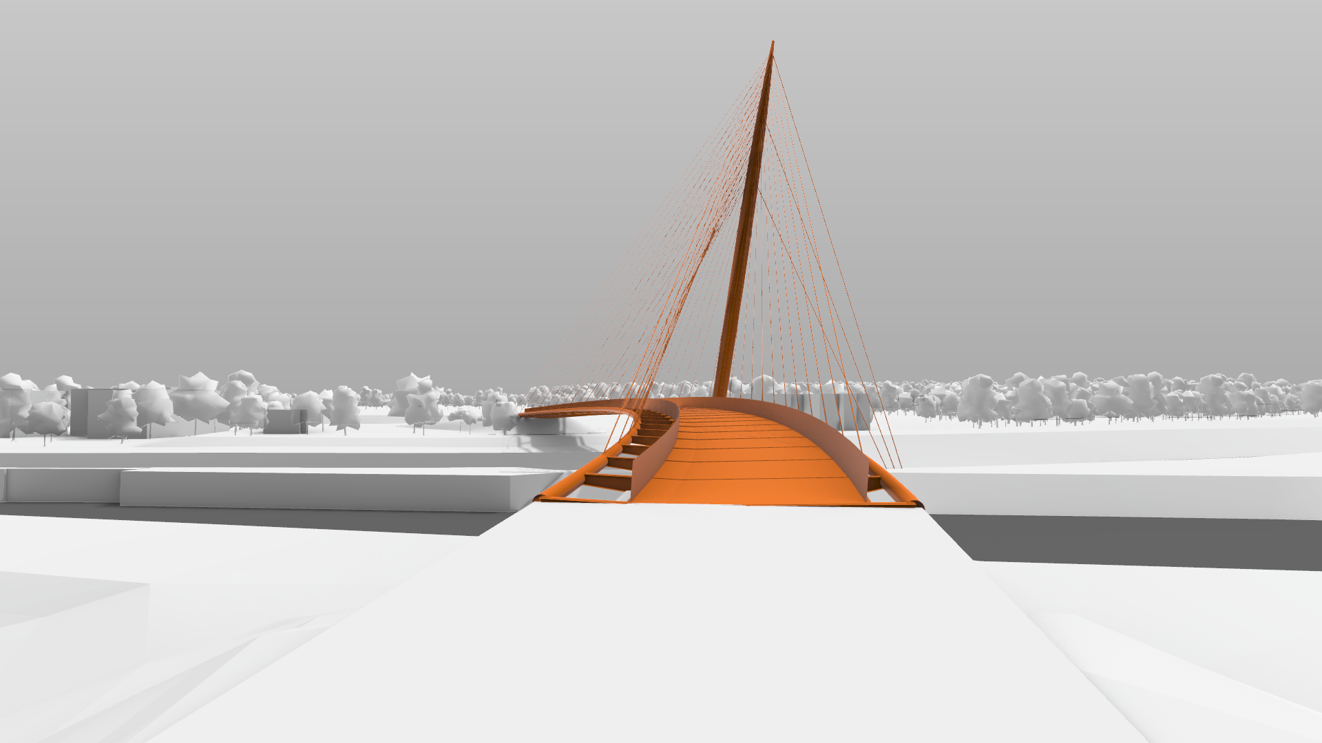 Massing model - Robinson Bridge, Budapest
