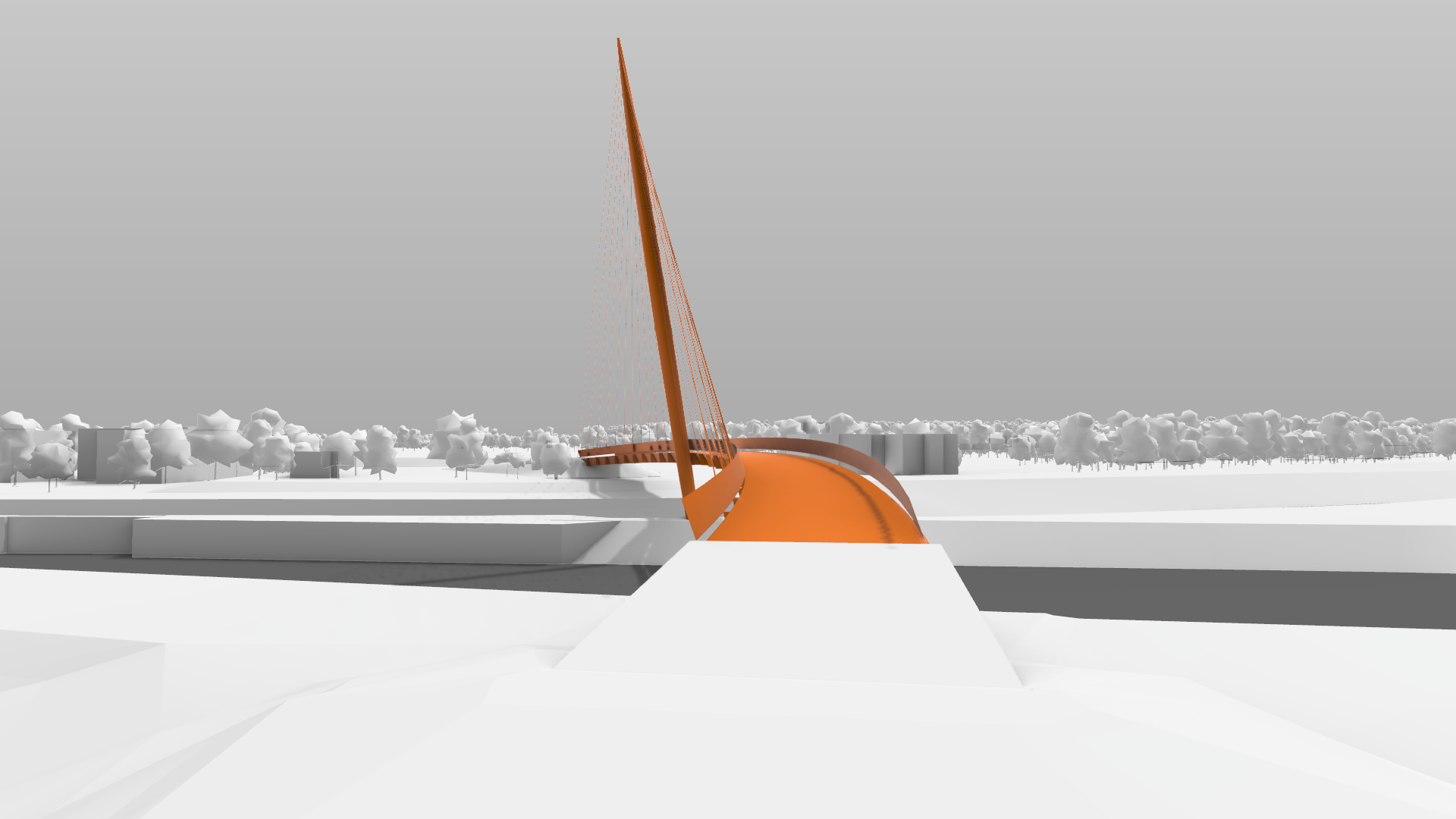 Massing model - Robinson Bridge, Budapest