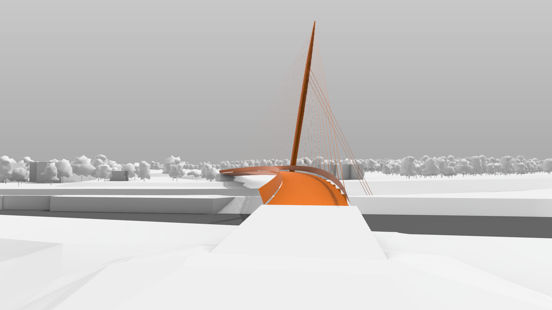 Massing model - Robinson Bridge, Budapest