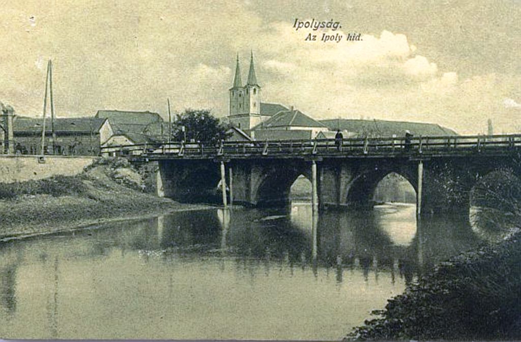 Unknown author - Postcard of Sági Ipoly bridge - 1925